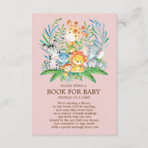 Carte D'accompagnement Safari Jungle Girls Baby shower Book for Baby