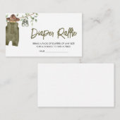 Carte D'accompagnement Safari Little Wild One Baby Clothes Diaper Raffle (Devant / Derrière)