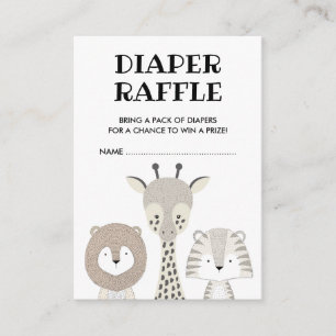 Carte D'accompagnement Safari minimaliste Jungle Baby Diaper Raffle Moder
