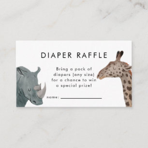 Carte D'accompagnement Safari Thème Baby shower Déchets Raffle Billet