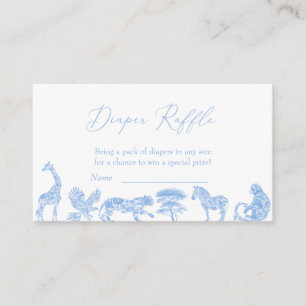 Carte D'accompagnement Safari Toile Blanc Et Bleu Douche Déchets Raffle