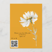 Carte D'accompagnement Saffron Yellow, Daisy Floral Wedding QR Code (Dos)