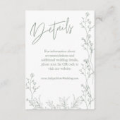 Carte D'accompagnement Saga verte QR code mariage Détails (Devant)