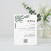Carte D'accompagnement Sage Abstract Tropical Floral Leaf Wedding (Debout devant)