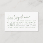 Carte D'accompagnement Sage et blanc Script minimal Bridal Affichage douc (Devant)