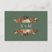 Carte D'accompagnement Sage Fall Terracotta Botanical Wedding Réception (Dos)