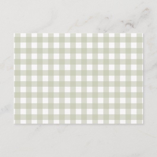 Carte D'accompagnement Sage Gingham Silly Goose Diapper Raffle (Dos)