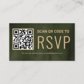 Carte D'accompagnement Sage Gold Online QR Code RSVP Mariage Website (Devant)