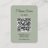 Carte D'accompagnement Sage Gree Wedding RSVP Modern Minimalist Simple (Devant)