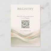 Carte D'accompagnement Sage Green and Ivory Registry & Honeymoon Fund (Devant)