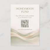 Carte D'accompagnement Sage Green and Ivory Registry & Honeymoon Fund (Dos)