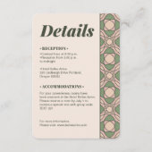 Carte D'accompagnement Sage Green Art Deco Wedding Details QR Code Card (Devant)