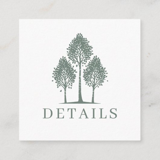 Carte D'accompagnement Sage Green Aspen Tree Mariage QR (Dos)
