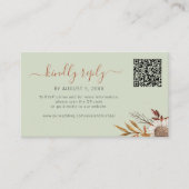 Carte D'accompagnement Sage green autumn fall boho wedding online rsvp (Devant)