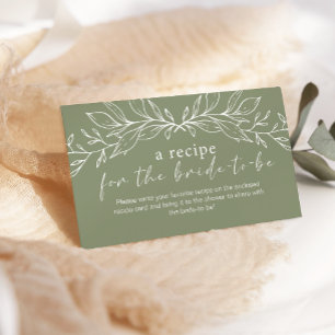 Carte D'accompagnement Sage Green Boho Flowers Mariage Recette