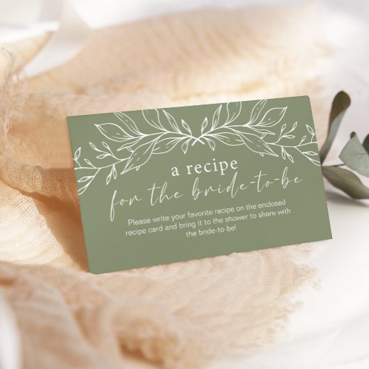 Carte D'accompagnement Sage Green Boho Flowers Mariage Recette