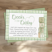 Carte D'accompagnement Sage Green Books for Baby Card Baby Shower Insert
