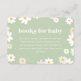 Carte D'accompagnement Sage Green Books for Baby Daisies