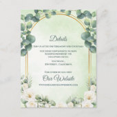Carte D'accompagnement Sage Green Botanical Eucalyptus Wedding Details (Devant)