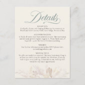 Carte D'accompagnement Sage Green Botanical Foliage Détails du Mariage (Devant)