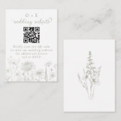 Carte D'accompagnement Sage Green Botanical Minimal Wedding Website QR (Devant / Derrière)