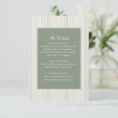 Carte D'accompagnement Sage Green Bow Frame Wedding Details (Debout devant)