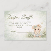 Carte D'accompagnement Sage Green Bunny Floral Diapper Raffle (Devant)
