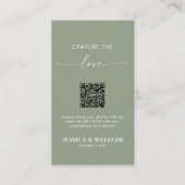 Carte D'accompagnement Sage Green Calligraphy Capturez l'amour QR Code (Devant)