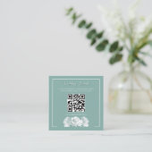 Carte D'accompagnement Sage Green Calligraphy QR Info Wedding (Debout devant)