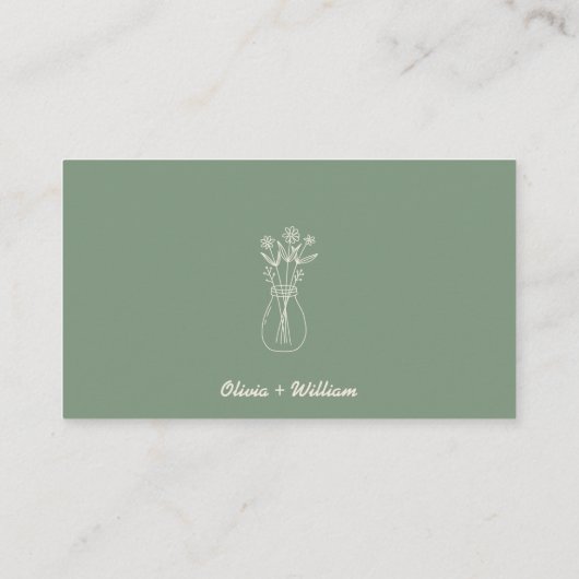 Carte D'accompagnement Sage Green Capture Le Mariage Love QR Code (Dos)