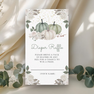Carte D'accompagnement Sage Green Citrouille Floral Chute Chauffage Raffi