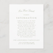 Carte D'accompagnement Sage Green Classic Élégant Mariage formel (Devant)