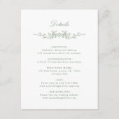 Carte D'accompagnement Sage Green Classic Français Floral Détails du Mari (Devant)