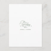 Carte D'accompagnement Sage Green Delicate Elegant Wedding Détails (Dos)
