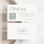 Carte D'accompagnement Sage Green Delicate Mariage élégant RSVP