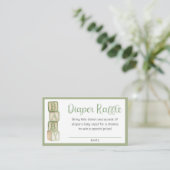 Carte D'accompagnement Sage Green Diaper Raffle Card | Baby Shower Insert (Debout devant)