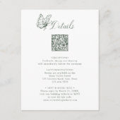 Carte D'accompagnement Sage Green Elegant Calligraphy Wedding Details (Devant)