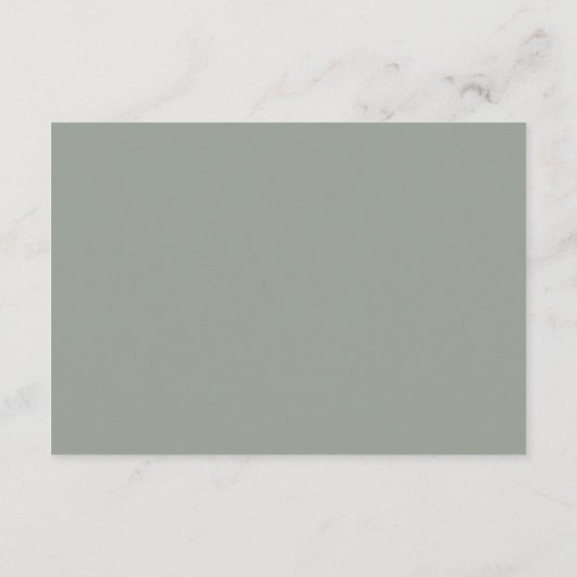 Carte D'accompagnement Sage Green Élégant Script Mariage Réception (Dos)