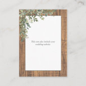 Carte D'accompagnement Sage Green Eucalyptus Dentelles en bois Détails (Dos)