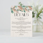 Carte D'accompagnement Sage Green Eucalyptus Pampas Grass Rose Mariage (Debout devant)