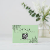 Carte D'accompagnement Sage Green Fern Leaf Mariage QR Code (Debout devant)