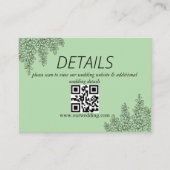 Carte D'accompagnement Sage Green Fern Leaf Mariage QR Code (Devant)