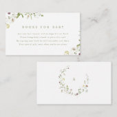 Carte D'accompagnement Sage Green Fleur sauvage Rustic Boho Books For Bab (Devant / Derrière)