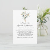 Carte D'accompagnement Sage Green Floral Baptême (Debout devant)