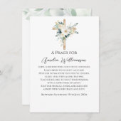 Carte D'accompagnement Sage Green Floral Baptême (Devant / Derrière)