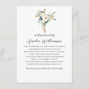 Carte D'accompagnement Sage Green Floral Baptême