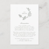 Carte D'accompagnement Sage Green Floral Monogramme Mariage de couronne (Devant)