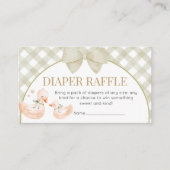 Carte D'accompagnement Sage Green Gingham Goose Shower Diaper Raffle (Devant)