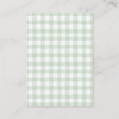 Carte D'accompagnement Sage Green Gingham Teddy Bear Books for Baby (Dos)