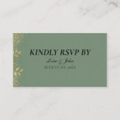 Carte D'accompagnement Sage Green Gold Wedding QR Code RSVP (Dos)